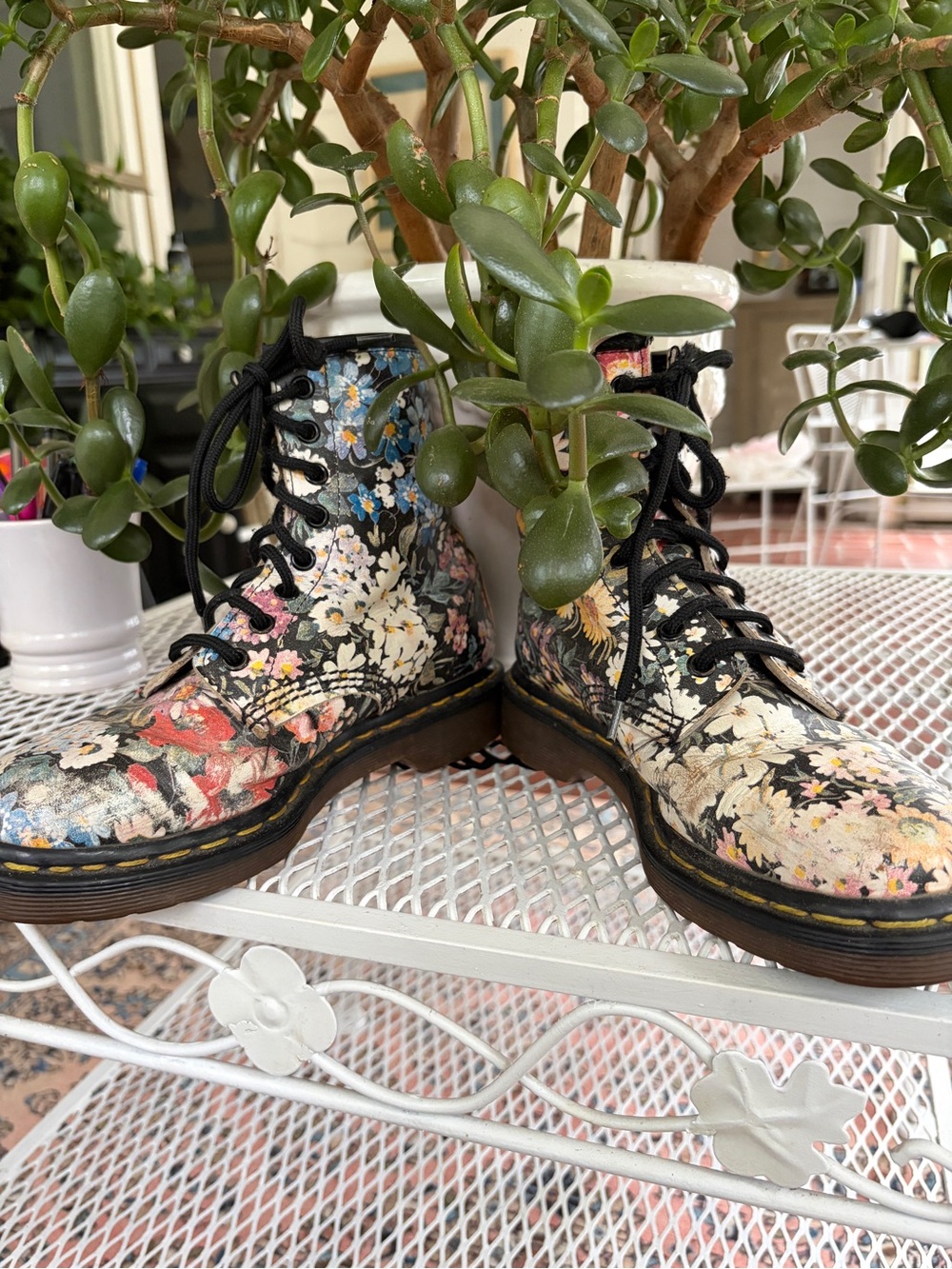 Dr. Martens 1990’s Women's Floral Lace-Up Boots with Multi-Color Print